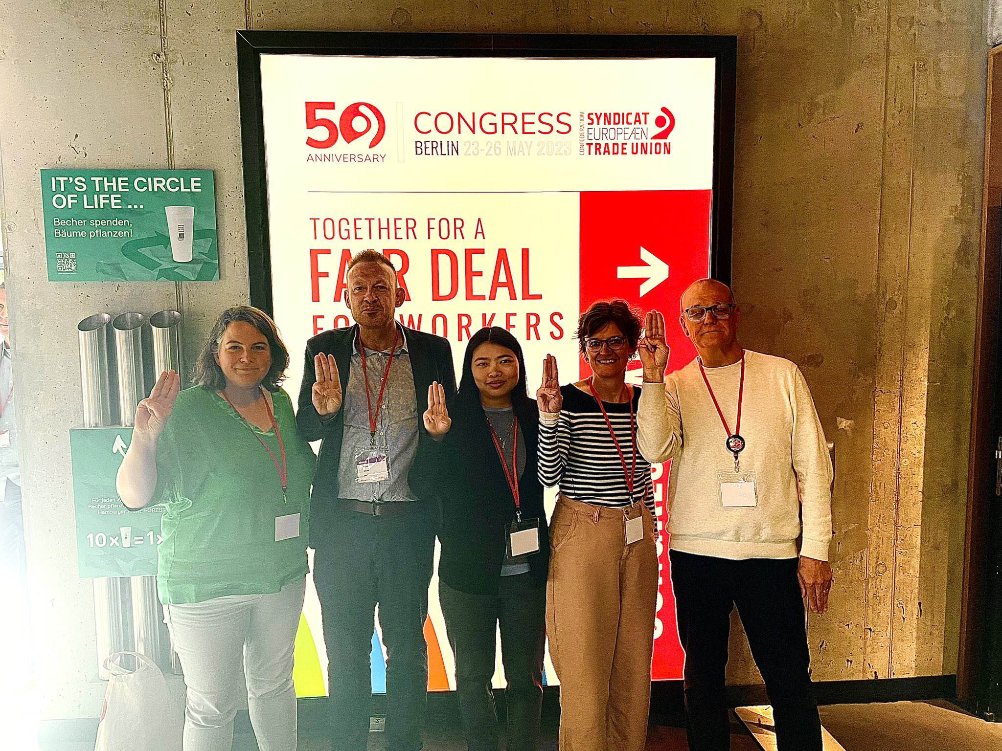 Standing in solidarity at #ETUC50